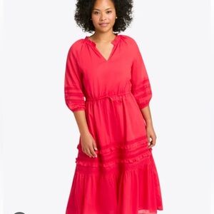 Draper James Martina Popover Red Dress